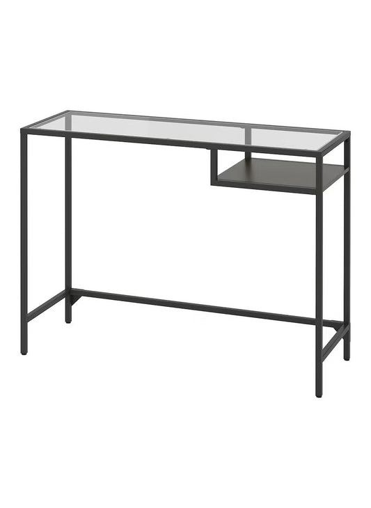 Black-Brown Glass Laptop Desk