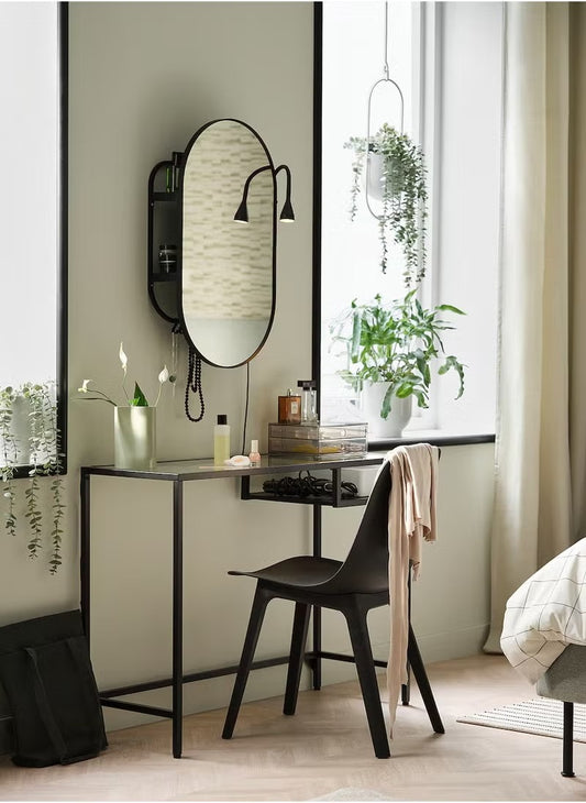 Black-Brown Glass Laptop Desk