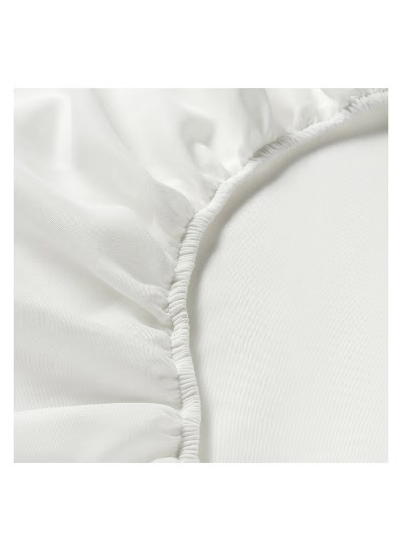 White Fitted Cotton Bedsheet