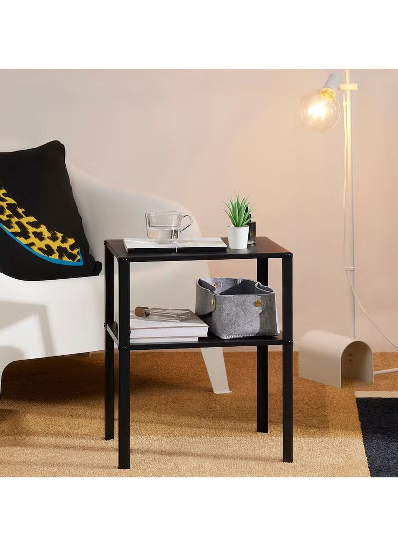 Black Steel Table with Shelf