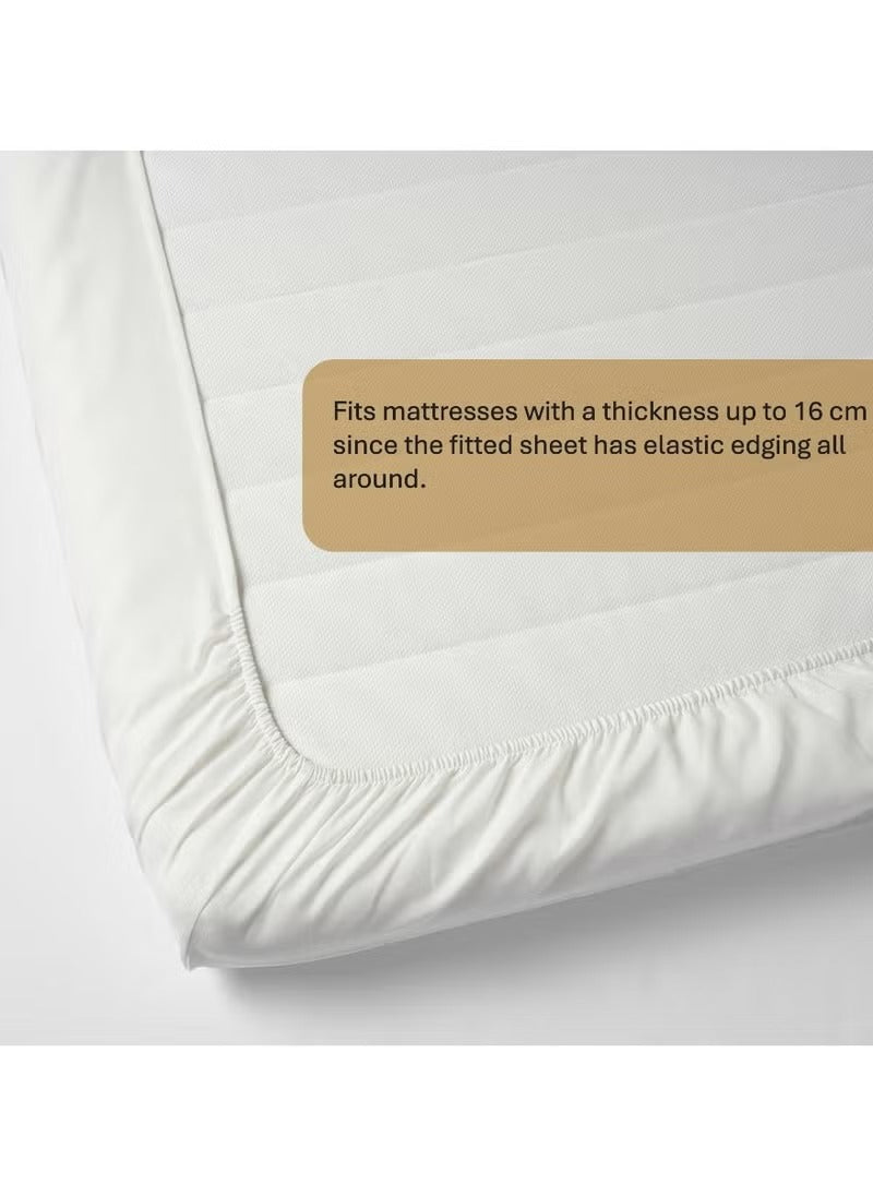 White Fitted Cotton Bedsheet