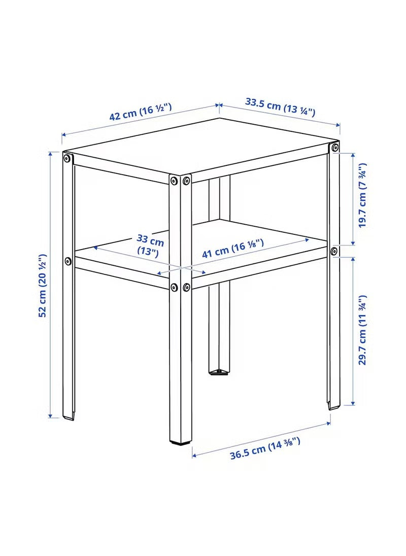 Black Steel Table with Shelf