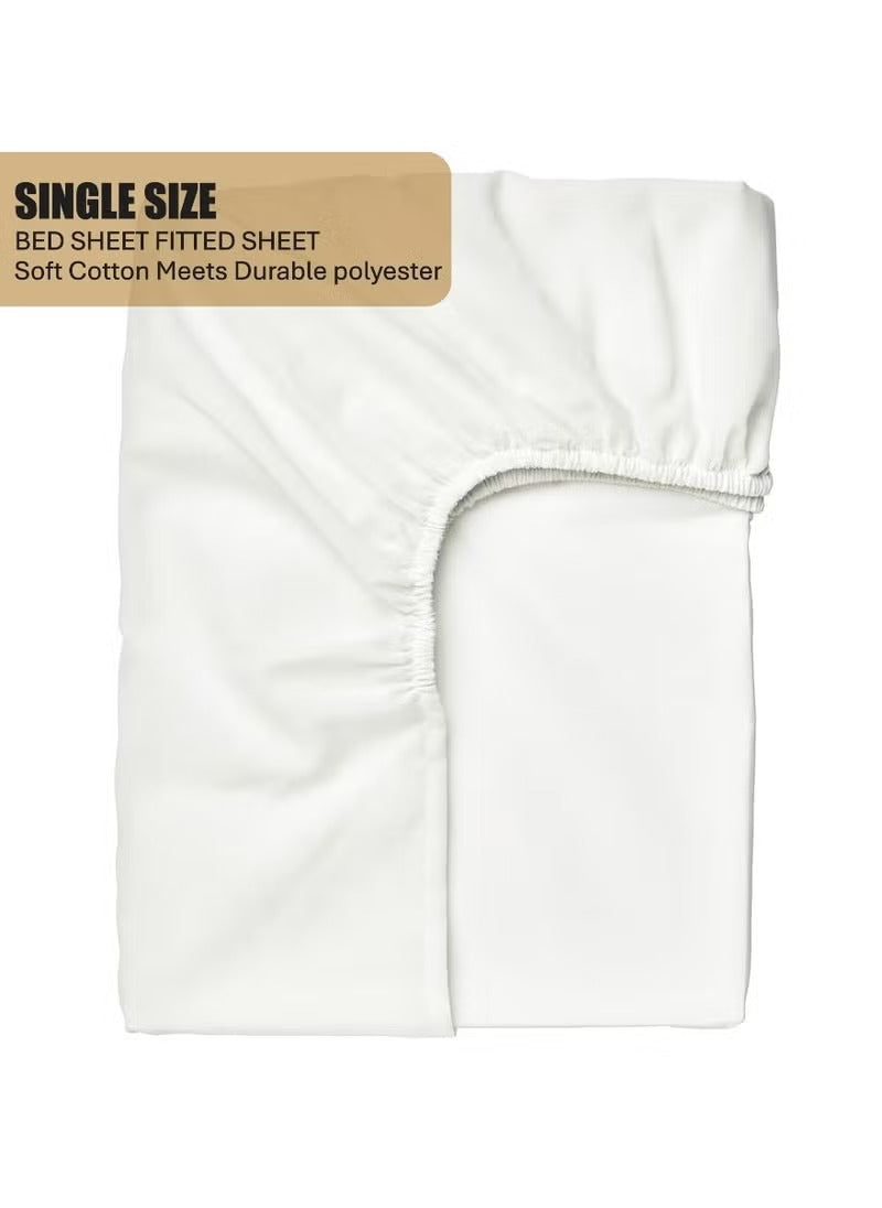White Fitted Cotton Bedsheet
