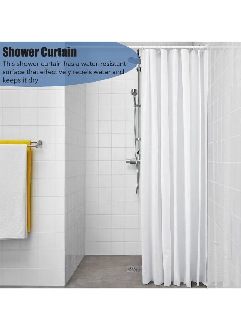 White Waterproof Shower Curtain